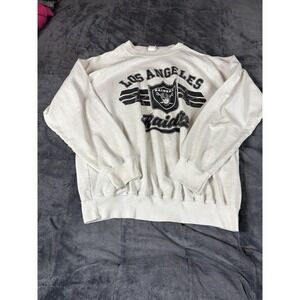 Raiders L Logo 7 Crewneck‎ Sweatshirt VTG 80s 90s Embroidered NFL Los Angeles LA